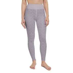 Lilac Pattern Women's High-Waisted Yoga Pants