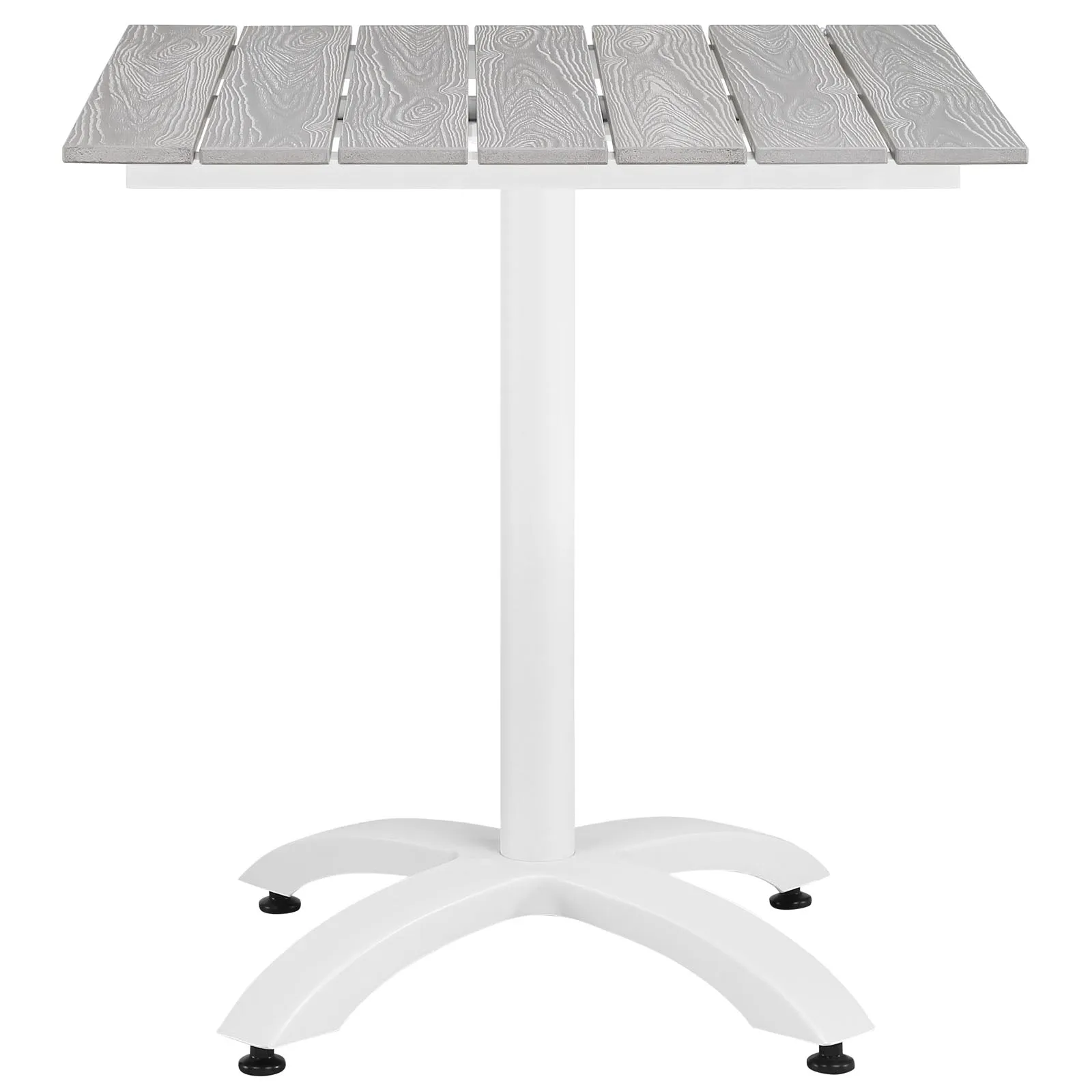 Maine 5 Piece Outdoor Patio Dining Set White Light Gray EEI-1761-WHI-LGR-SET