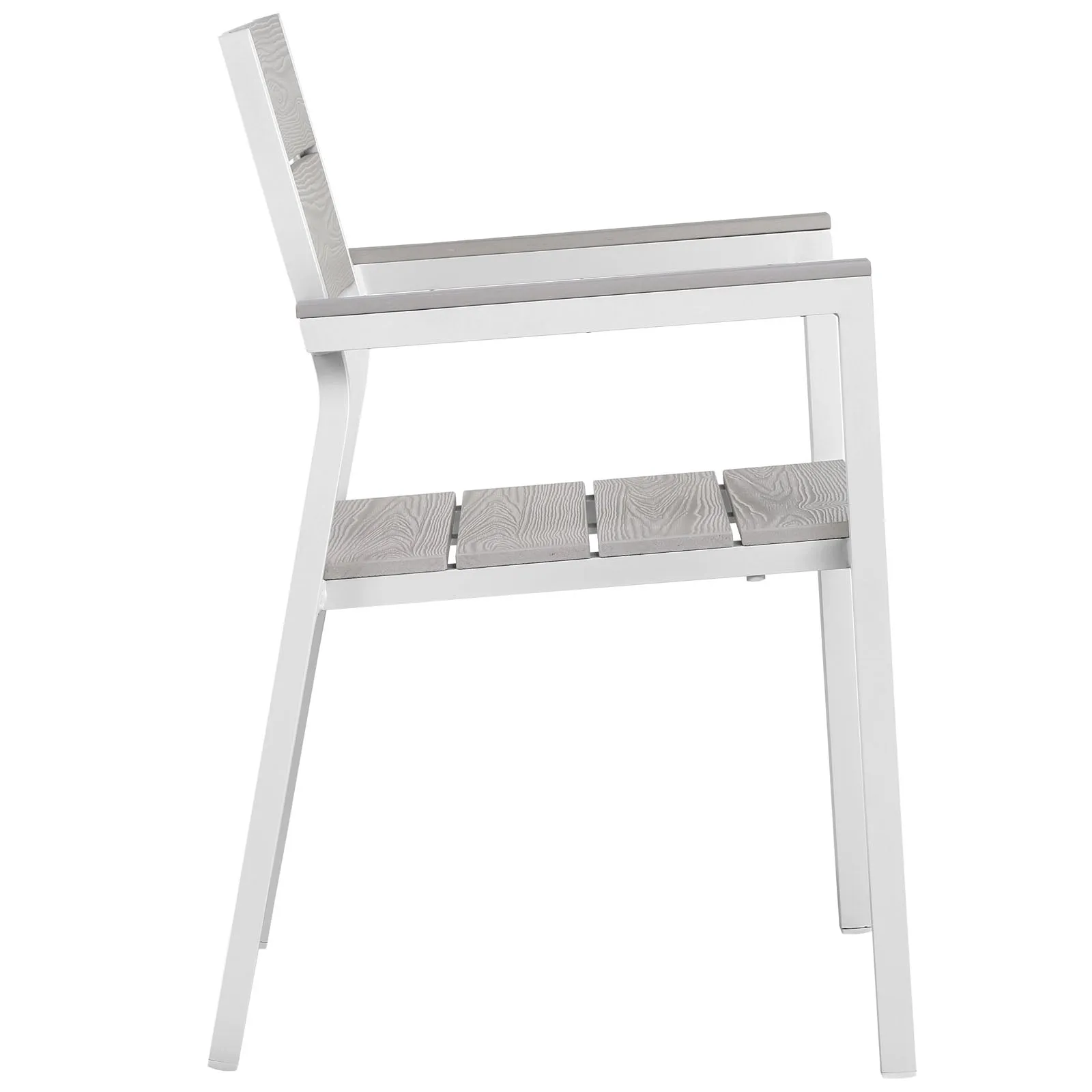 Maine 5 Piece Outdoor Patio Dining Set White Light Gray EEI-1761-WHI-LGR-SET