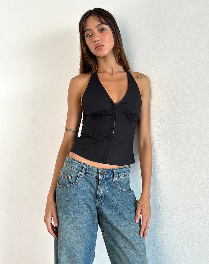 Miken Halterneck Vest Top in Black