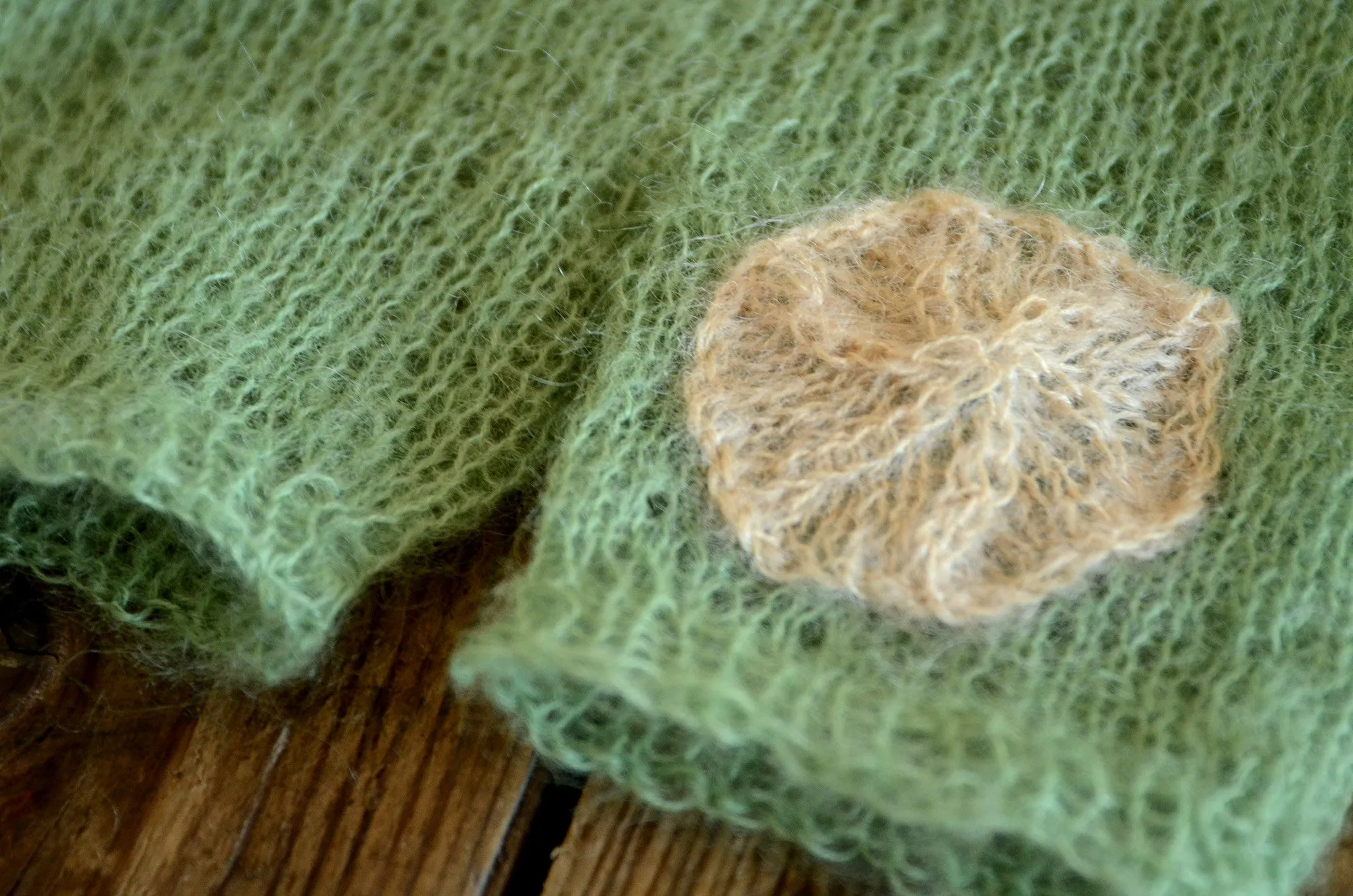 Mohair Overall with Patch and Buttons - Sage