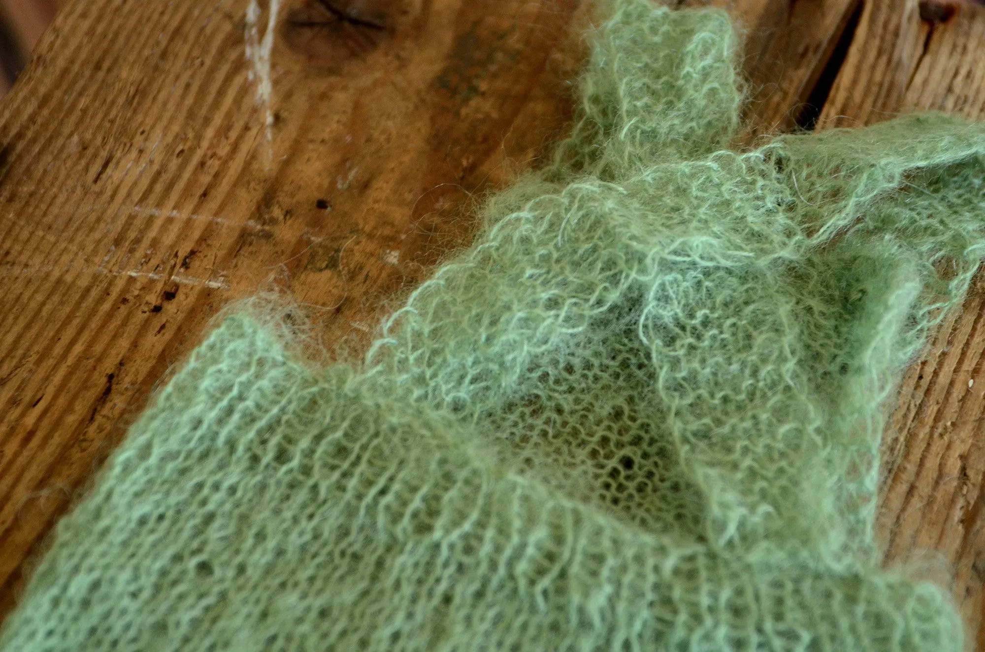Mohair Overall with Patch and Buttons - Sage
