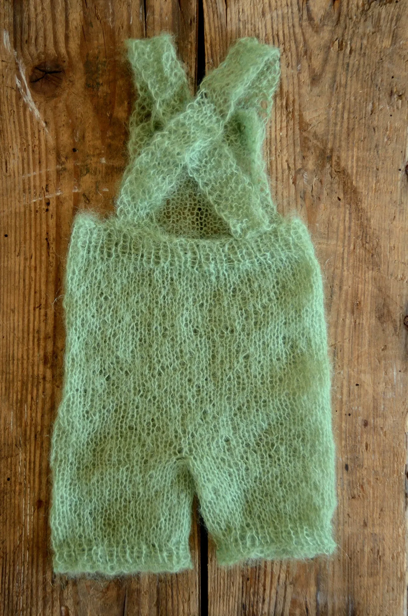 Mohair Overall with Patch and Buttons - Sage