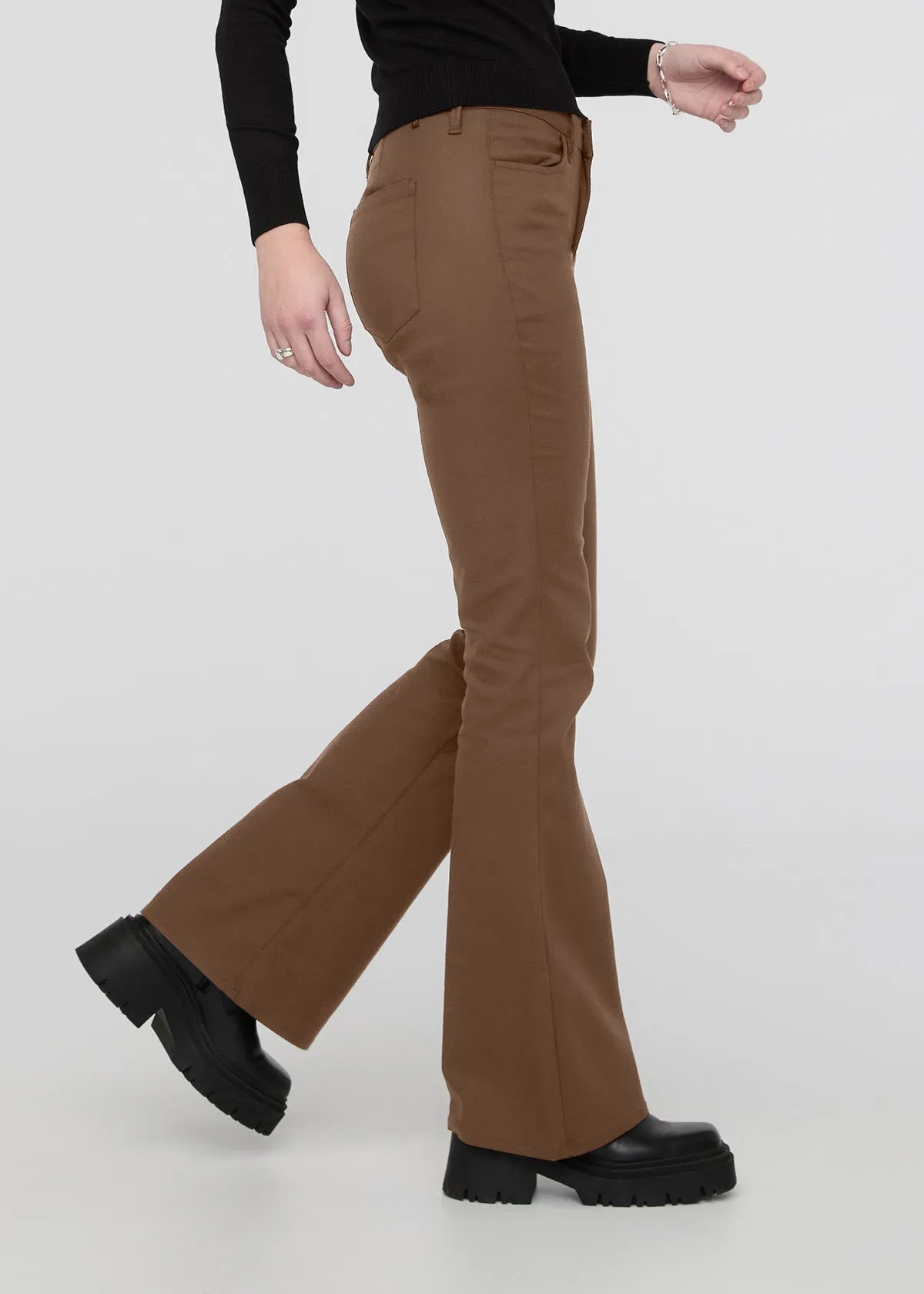 NuStretch High Rise Flare - Warm Sand