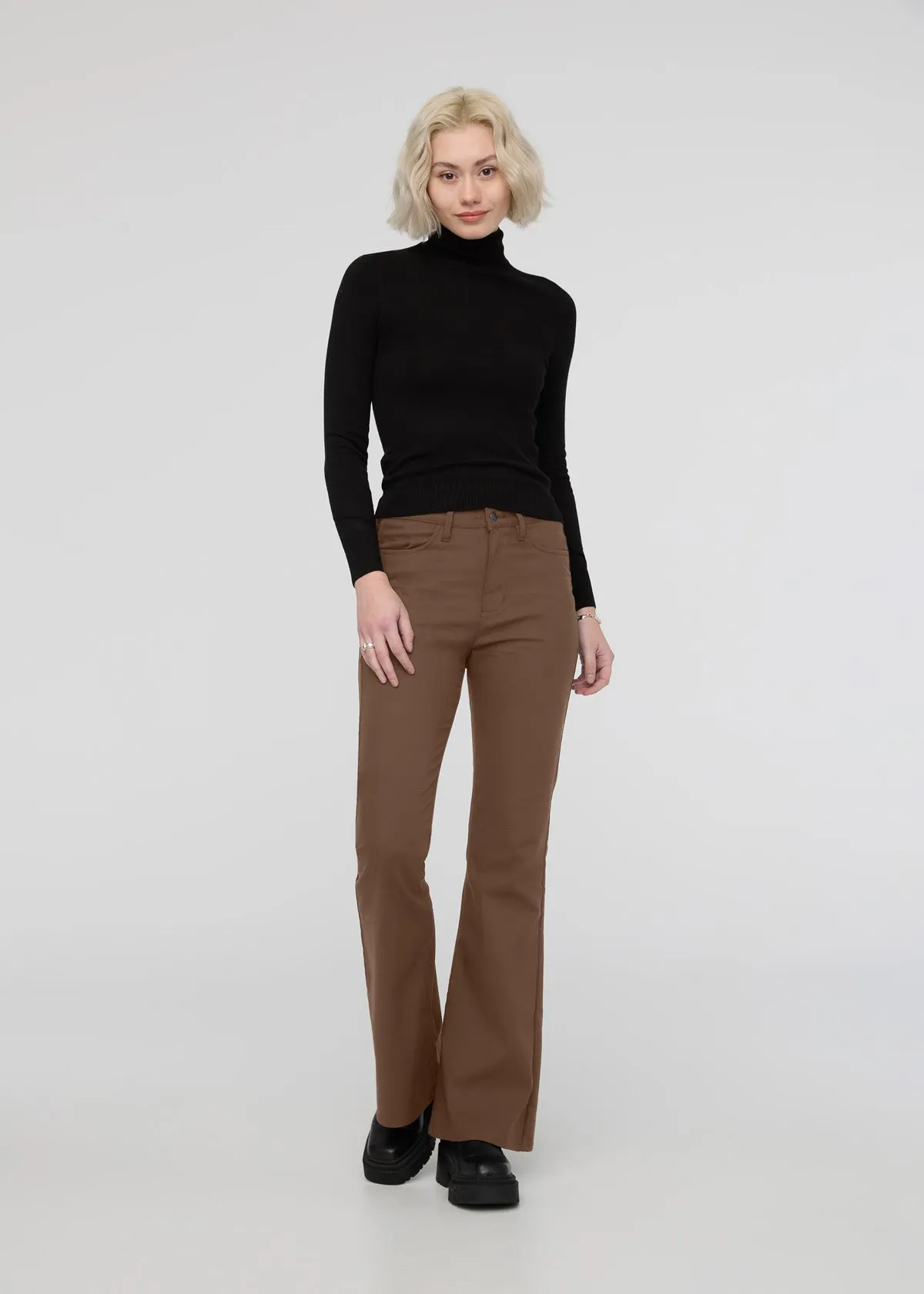 NuStretch High Rise Flare - Warm Sand