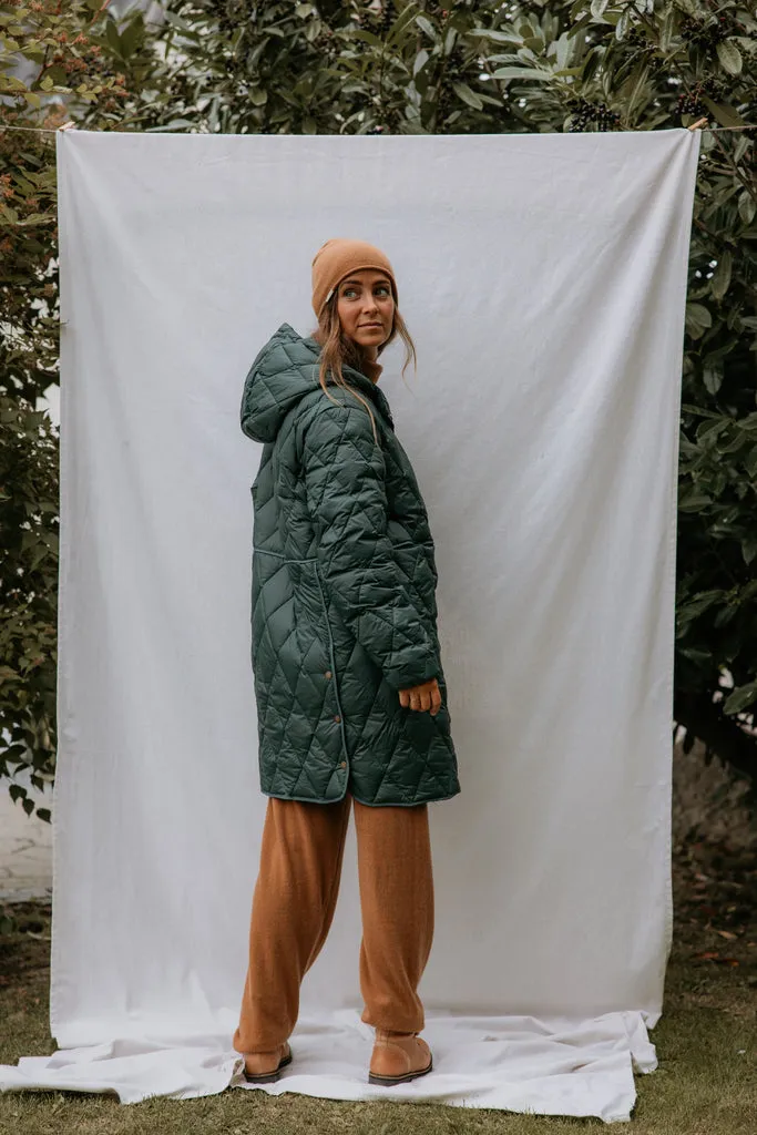 Oksana W, Puffer Jacket - Dark Leaf