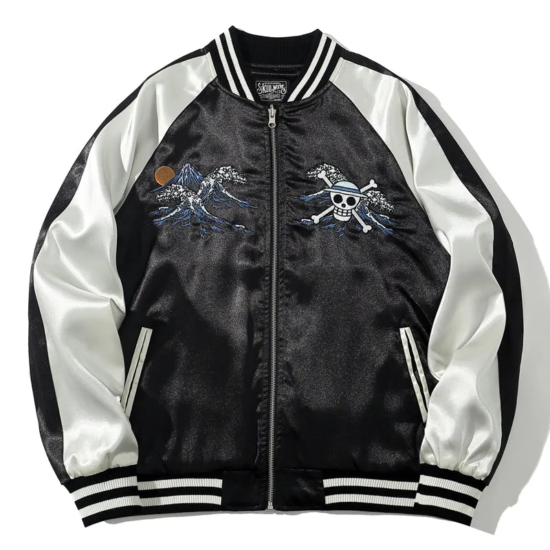 One Piece  Luffy, Zoro, Sanji in Kimono Embroidery Baseball Jacket