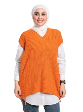 Orange Cut Pelt Pullover One Size