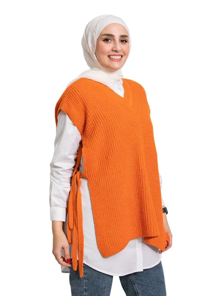 Orange Cut Pelt Pullover One Size