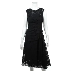 Oscar de la Renta Black Lace Sleeveless Midi Dress Size XXS | US 2