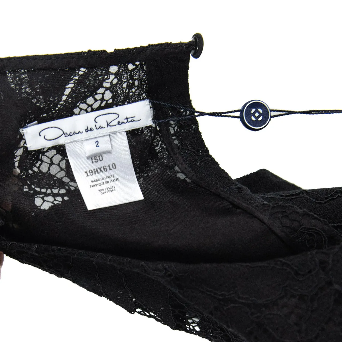 Oscar de la Renta Black Lace Sleeveless Midi Dress Size XXS | US 2