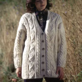 Patons Leaf Panel Knit Cardigan