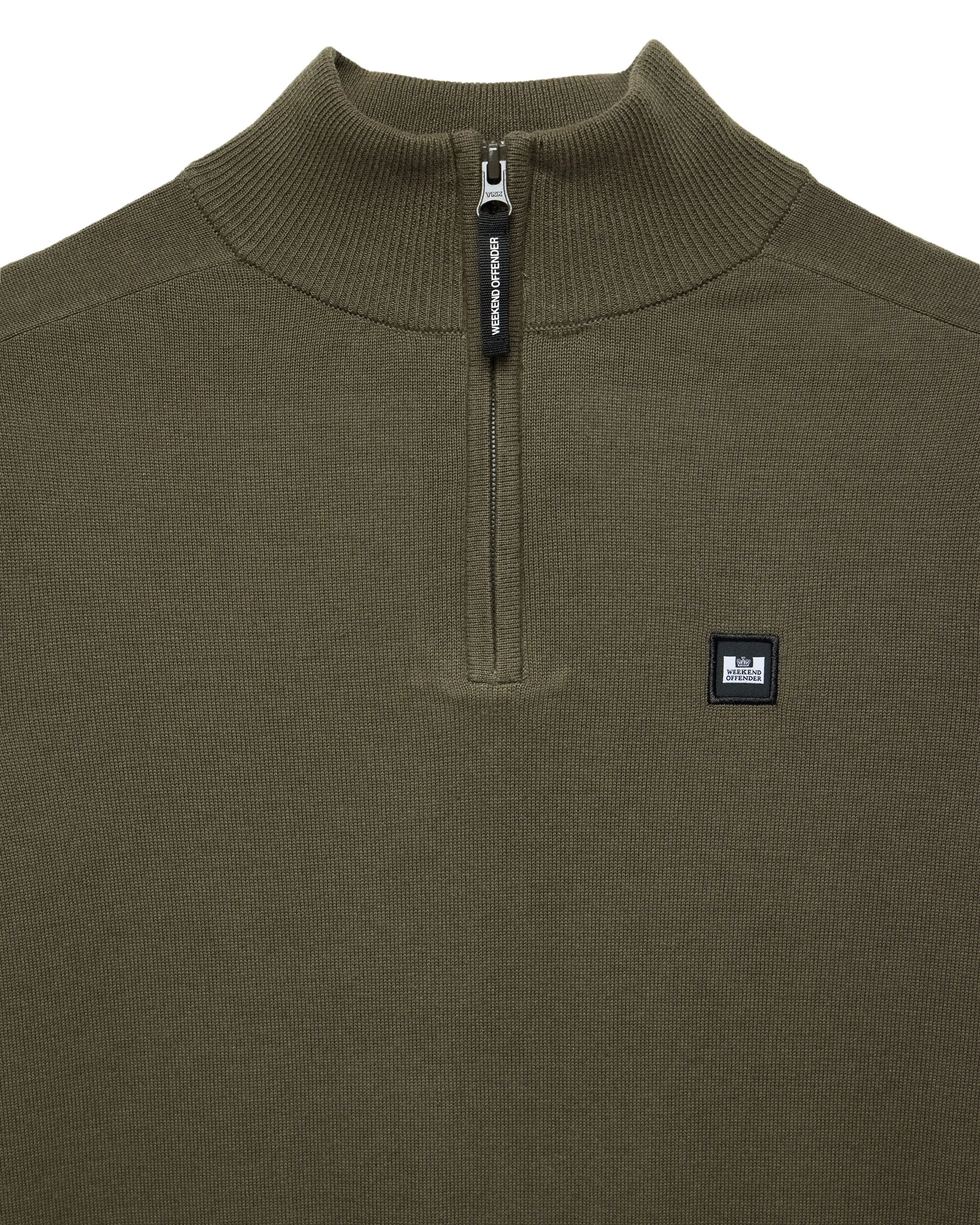 Pierre Knitted Quarter Zip Sweater Castle Green