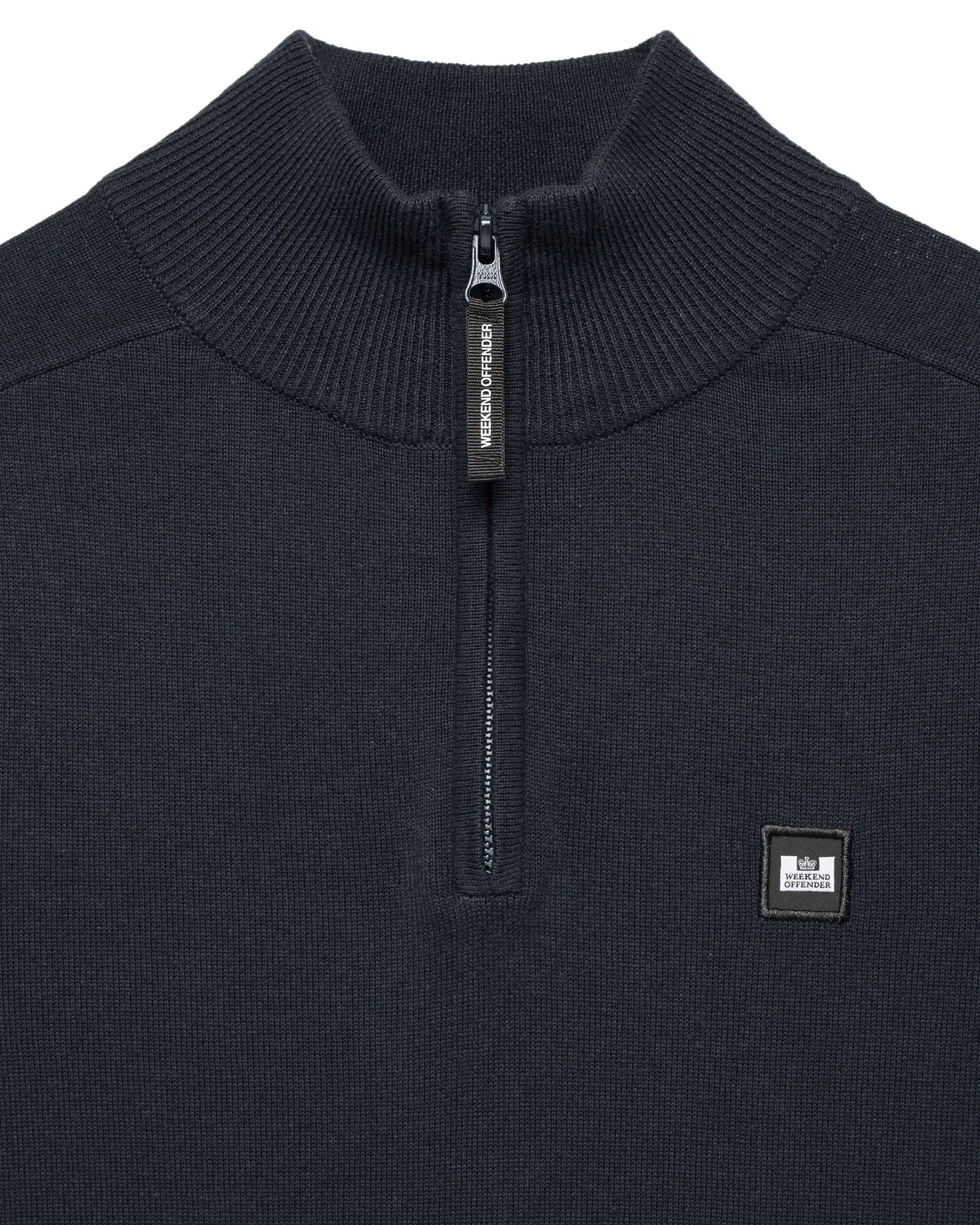 Pierre Knitted Quarter Zip Sweater Navy