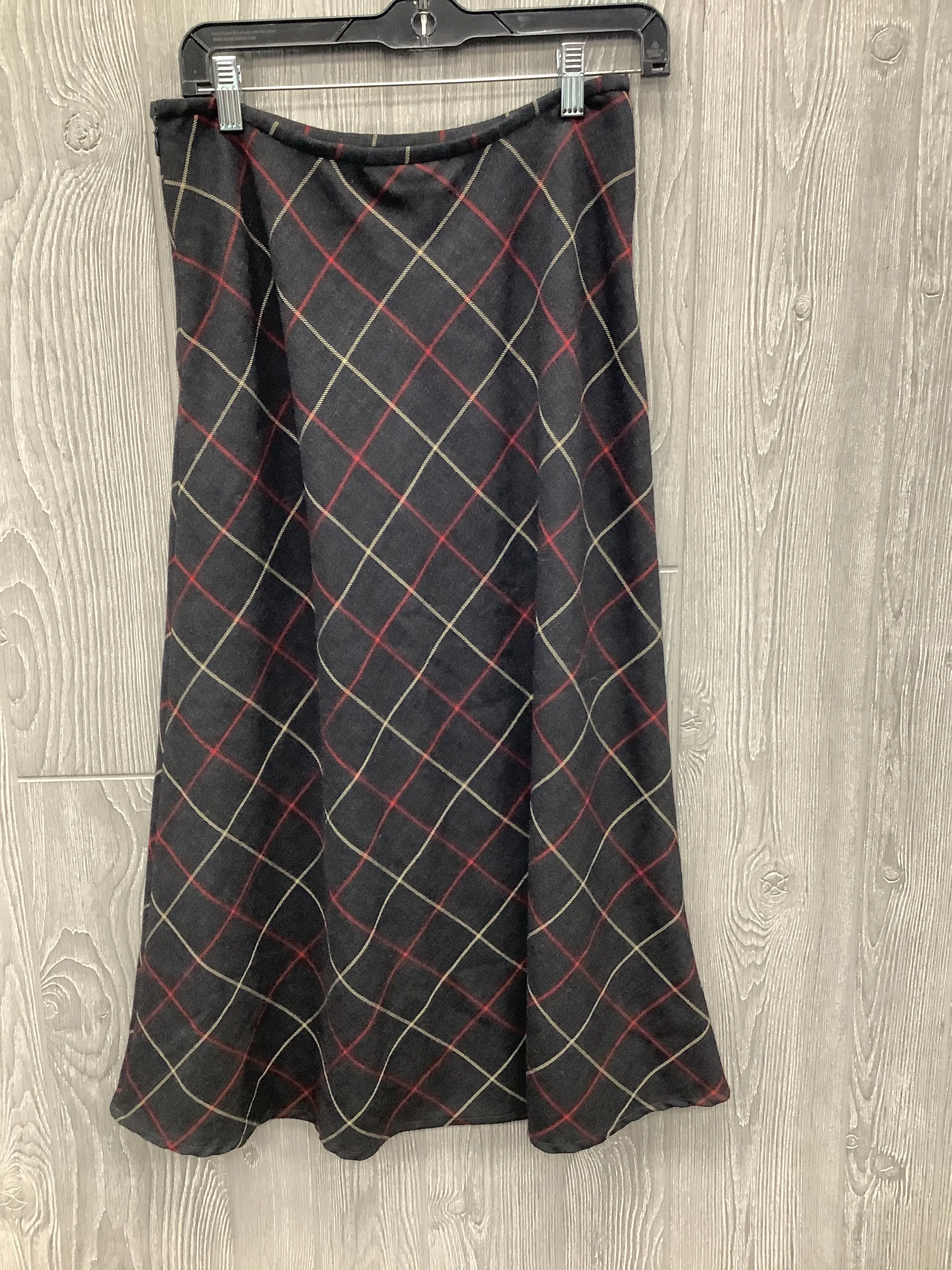 Skirt Midi By Liz Claiborne In Grey & Red, Size: 10p