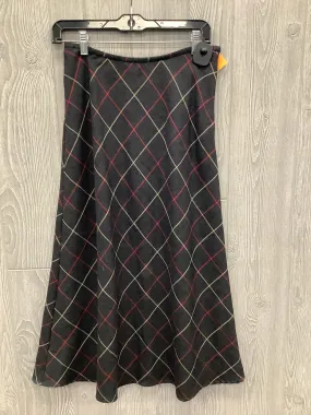 Skirt Midi By Liz Claiborne In Grey & Red, Size: 10p