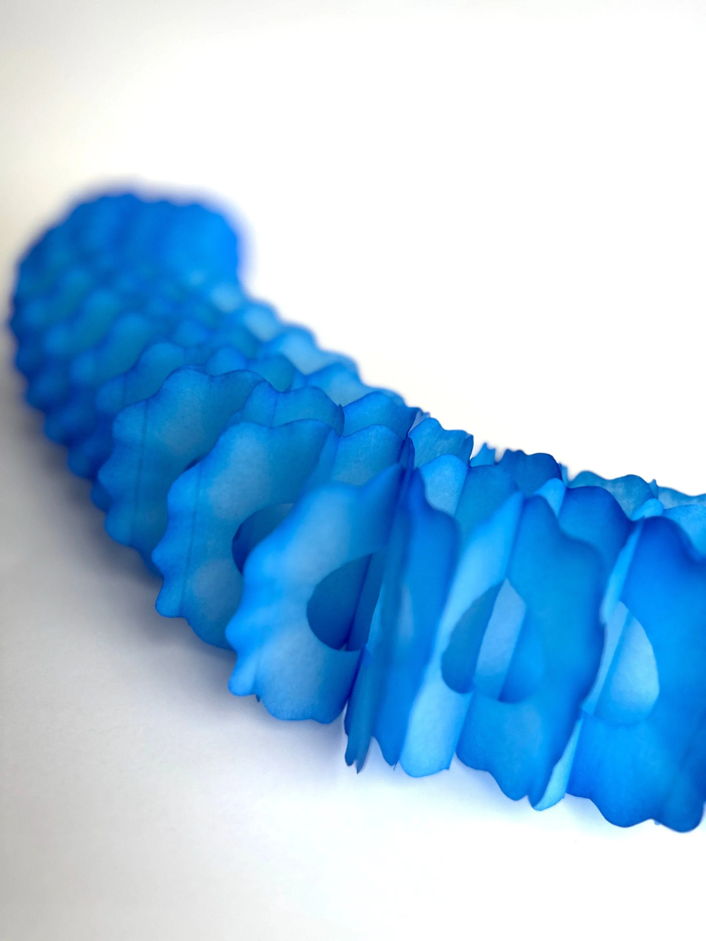 Sky blue Classic vintage Paper Garlands - set of 3 -  142 " /  360cm - reusable
