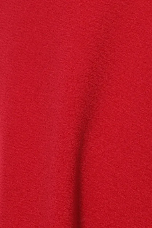 Solid high waisted, A-line, midi skirt