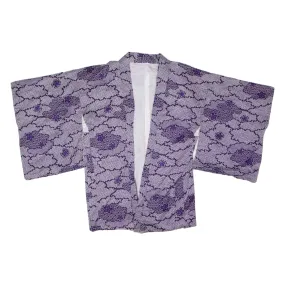 Traditional Japanese Kimono Womens Jacket Purple Crazy Pattern ONE SIZE