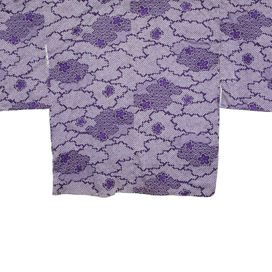 Traditional Japanese Kimono Womens Jacket Purple Crazy Pattern ONE SIZE