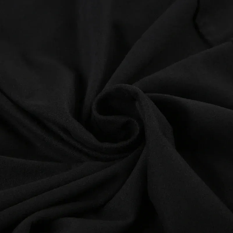 Uniwim Elegant Black Square Neck Sexy Side Slit Dress