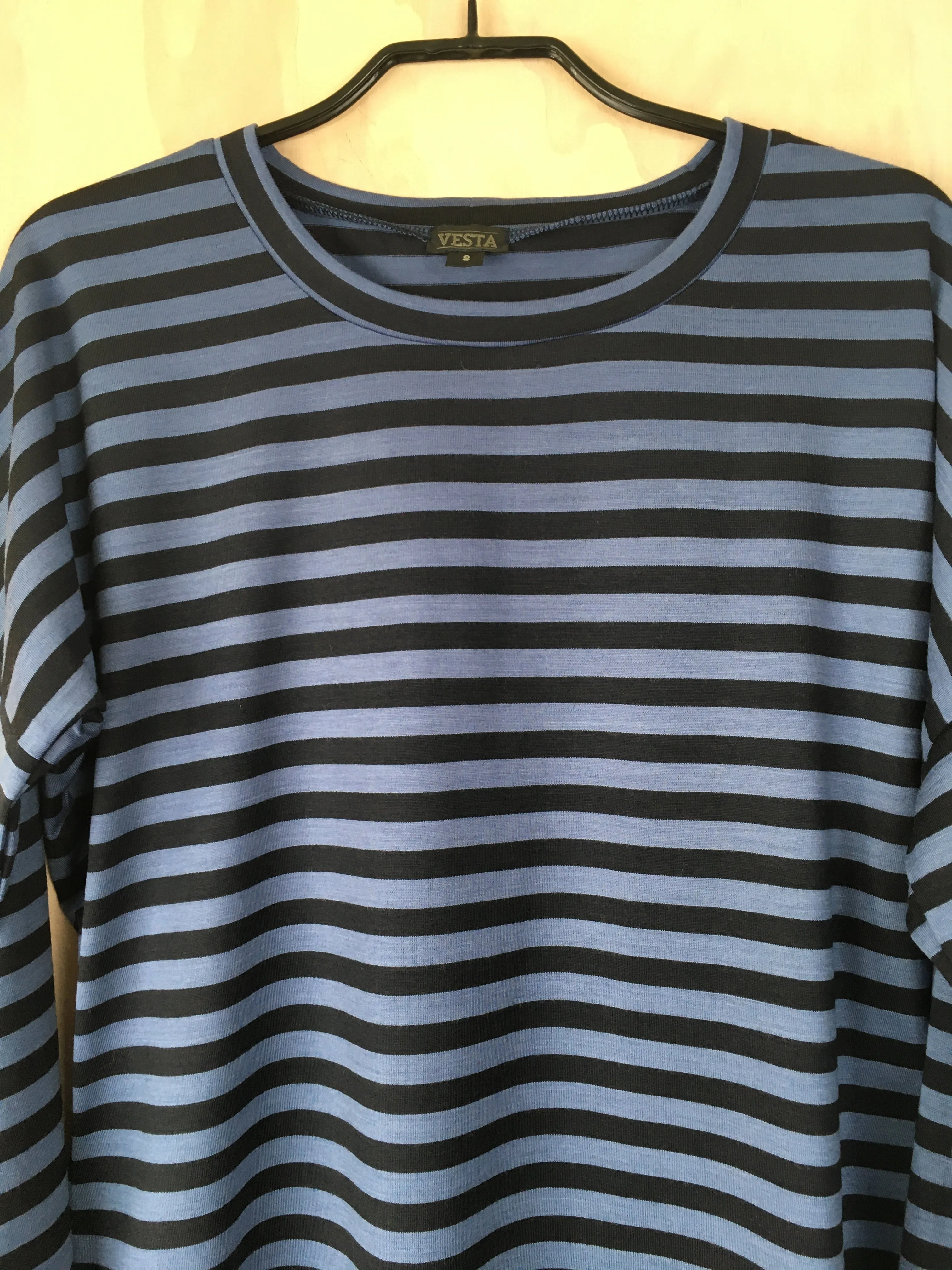 Vesta Longsleeve Tee - Blue Stripe Merino