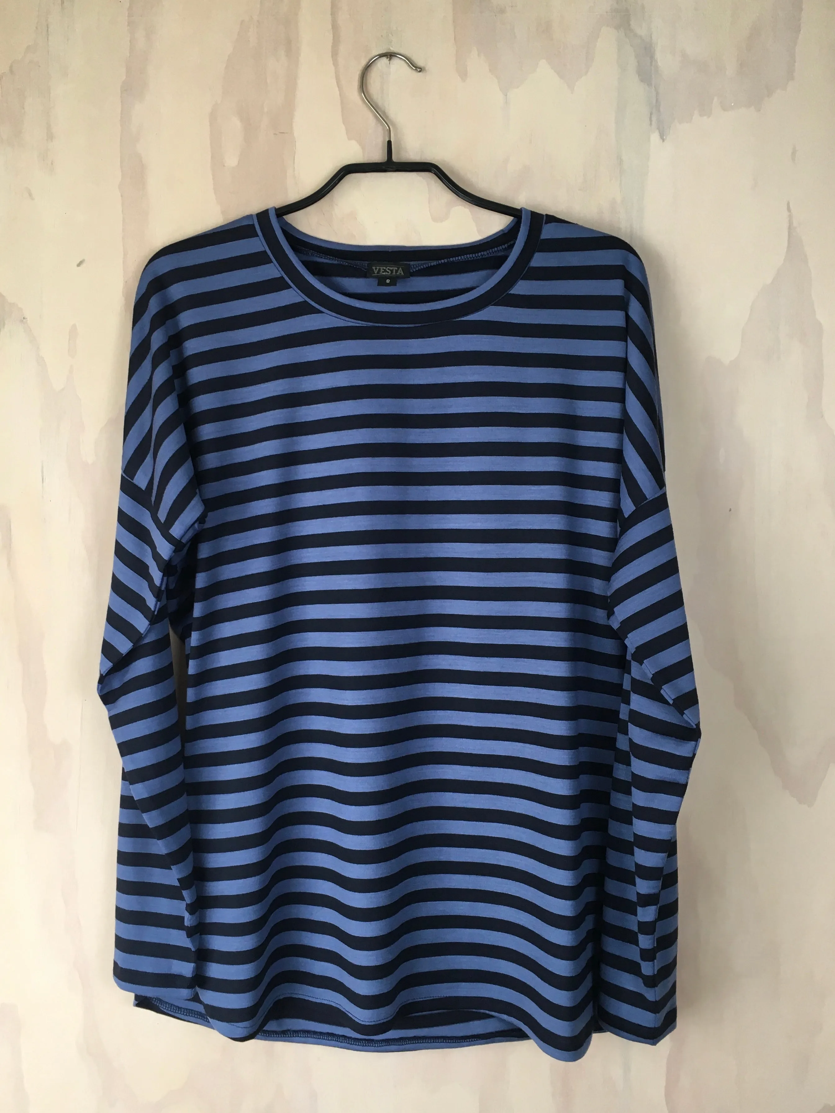 Vesta Longsleeve Tee - Blue Stripe Merino