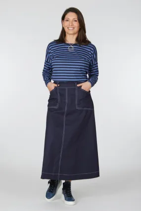 Vesta Longsleeve Tee - Blue Stripe Merino