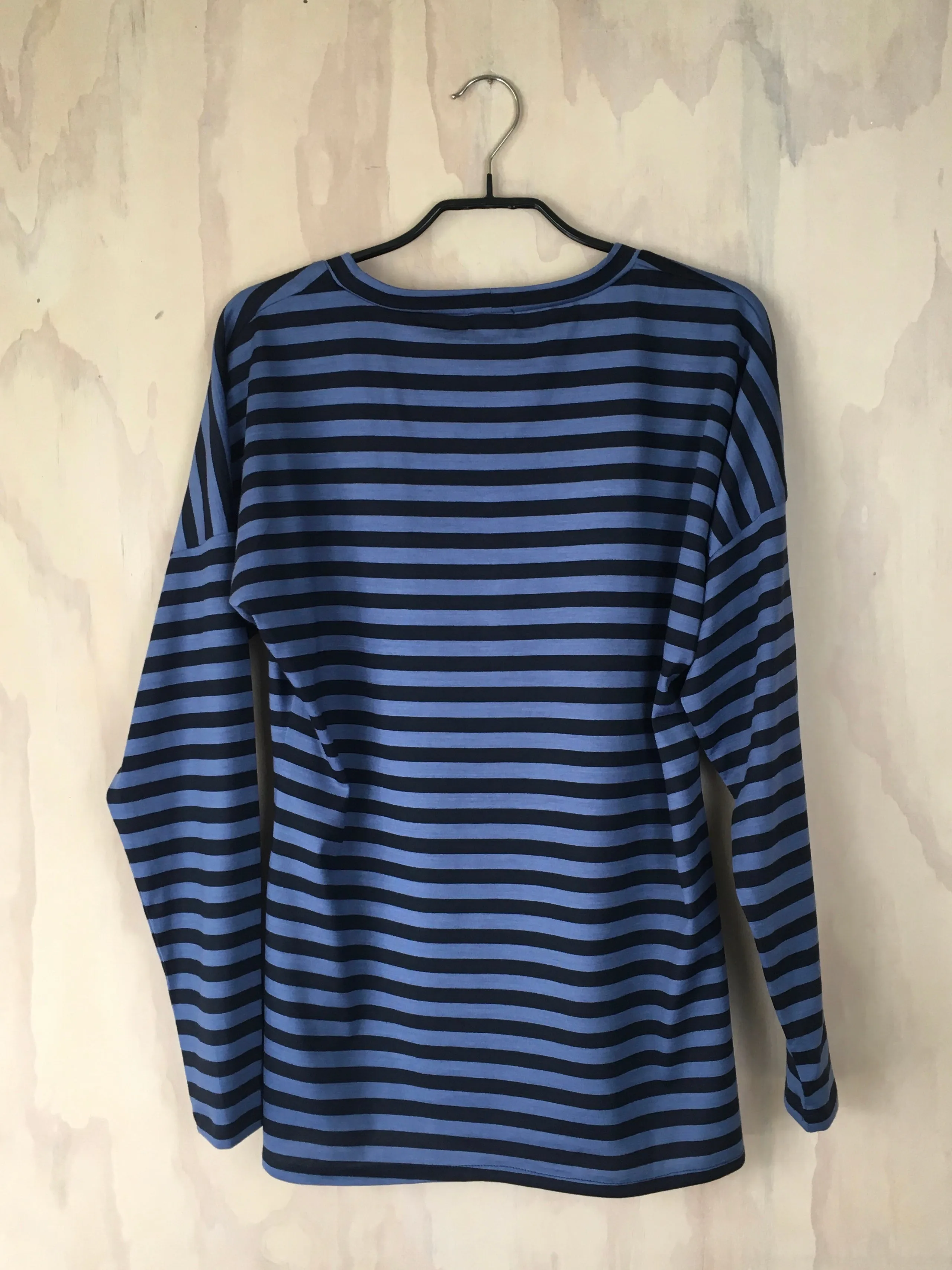 Vesta Longsleeve Tee - Blue Stripe Merino