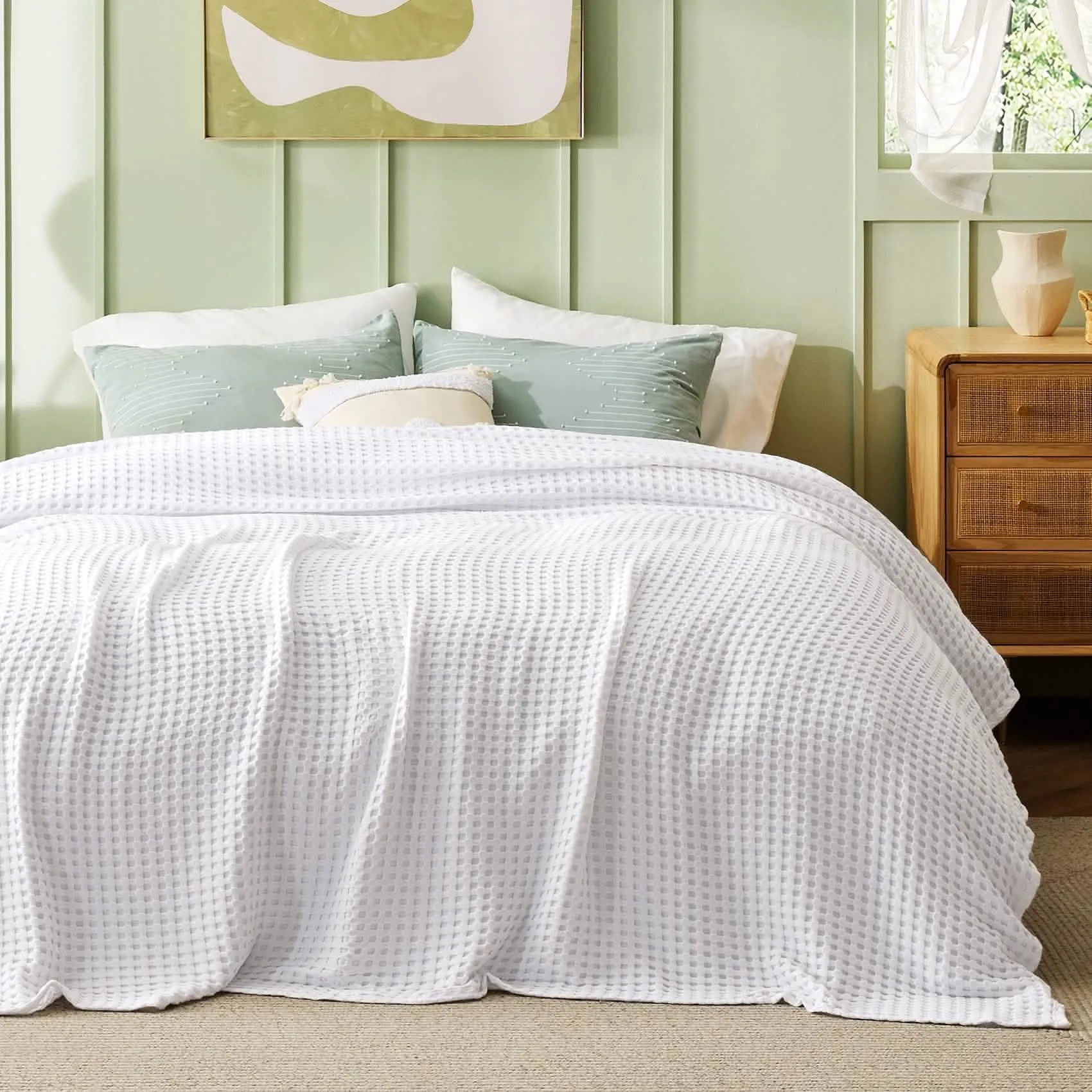 Viscose from Bamboo Waffle Weave Blanket