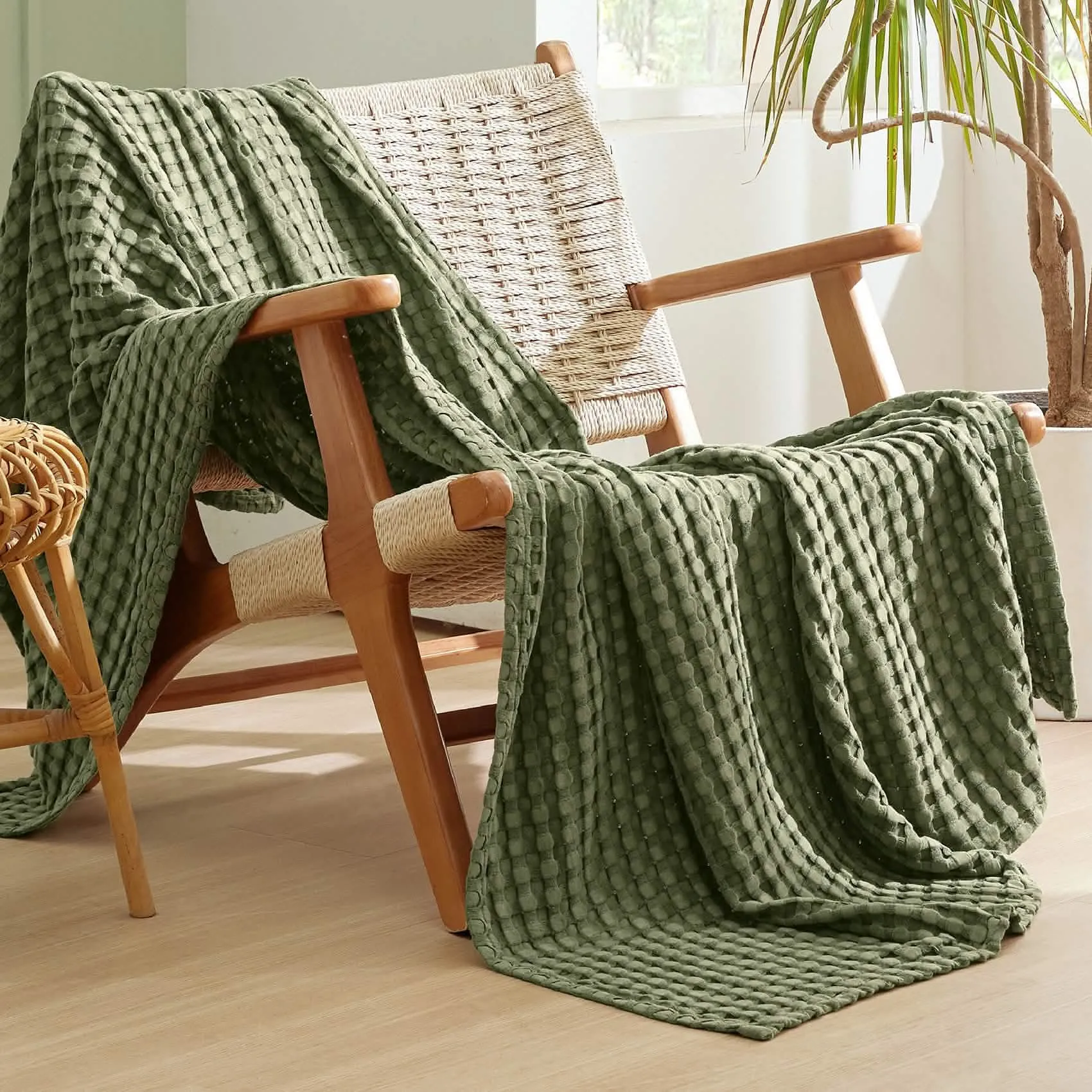 Viscose from Bamboo Waffle Weave Blanket