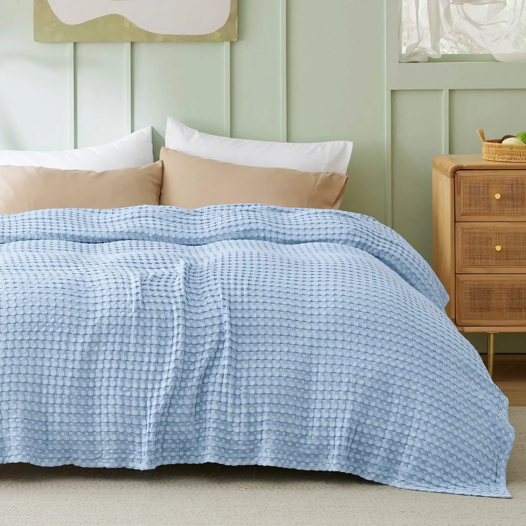 Viscose from Bamboo Waffle Weave Blanket