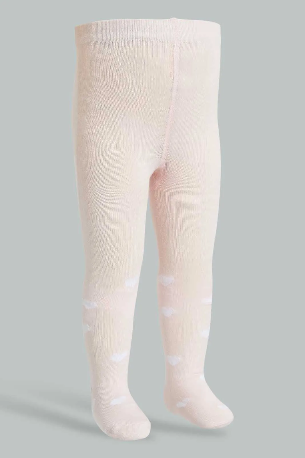 White And Pink Cloud Stockings for Baby Girls