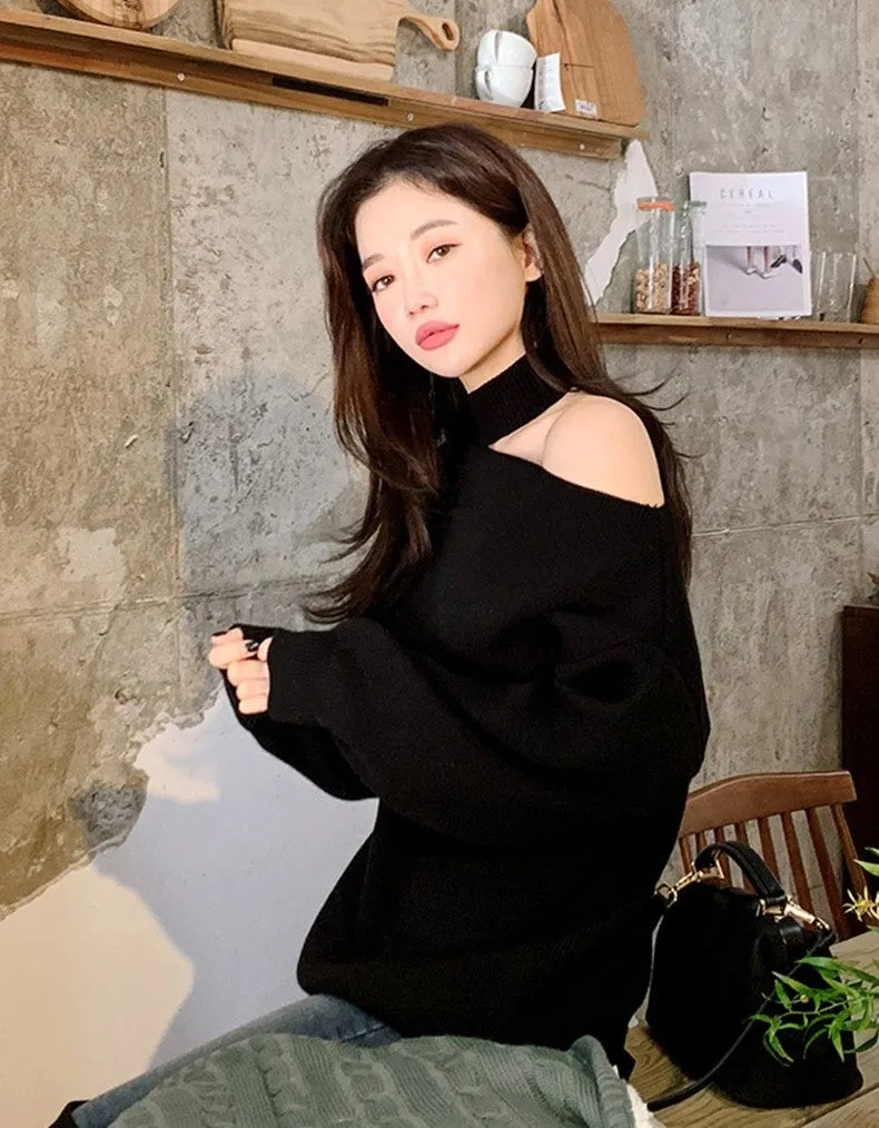 Winter Loose Autumn Elegant Knitted Warm Pullover Long Sleeve