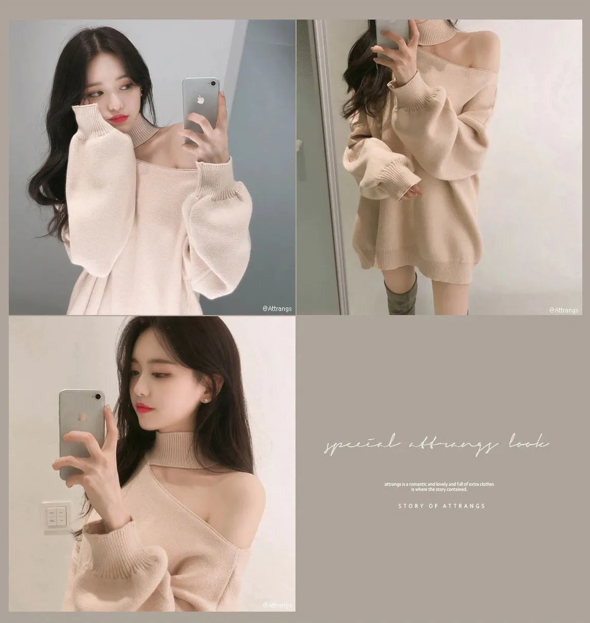 Winter Loose Autumn Elegant Knitted Warm Pullover Long Sleeve