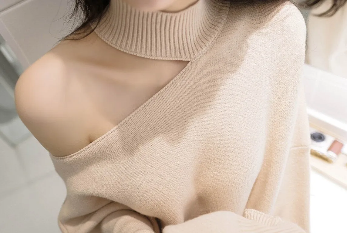 Winter Loose Autumn Elegant Knitted Warm Pullover Long Sleeve