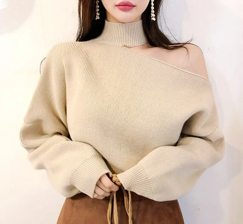 Winter Loose Autumn Elegant Knitted Warm Pullover Long Sleeve