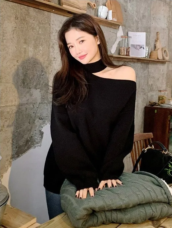 Winter Loose Autumn Elegant Knitted Warm Pullover Long Sleeve