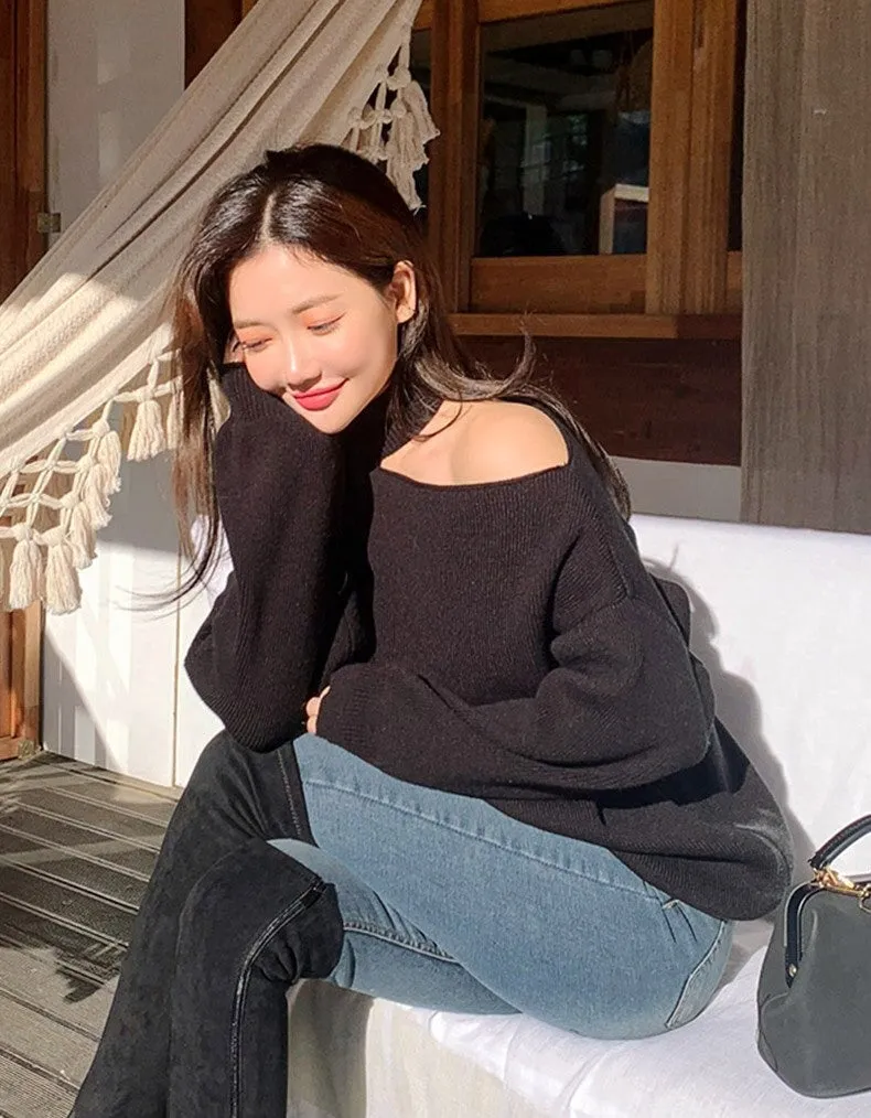 Winter Loose Autumn Elegant Knitted Warm Pullover Long Sleeve