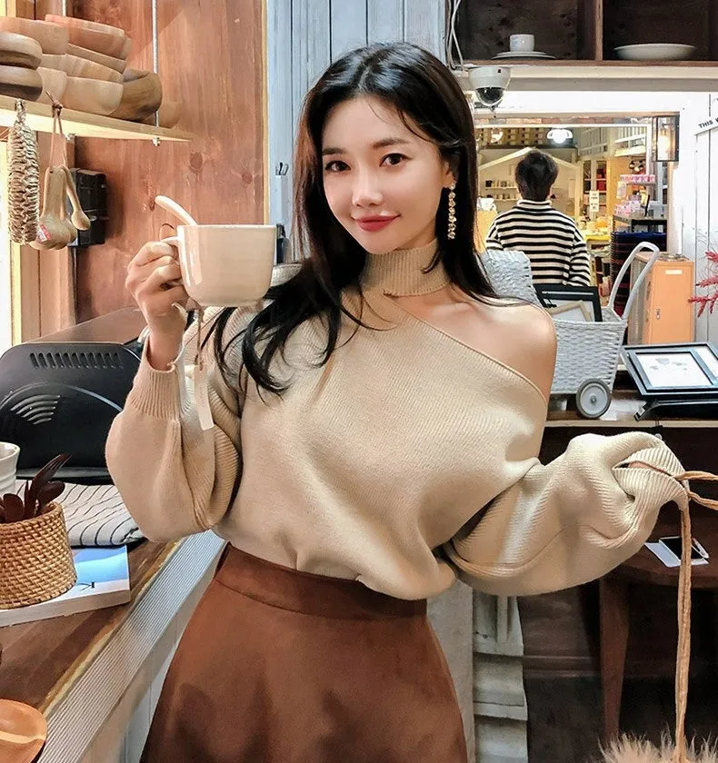Winter Loose Autumn Elegant Knitted Warm Pullover Long Sleeve