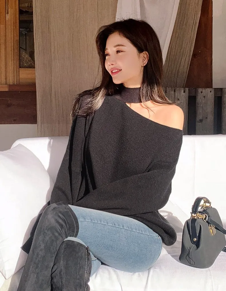 Winter Loose Autumn Elegant Knitted Warm Pullover Long Sleeve
