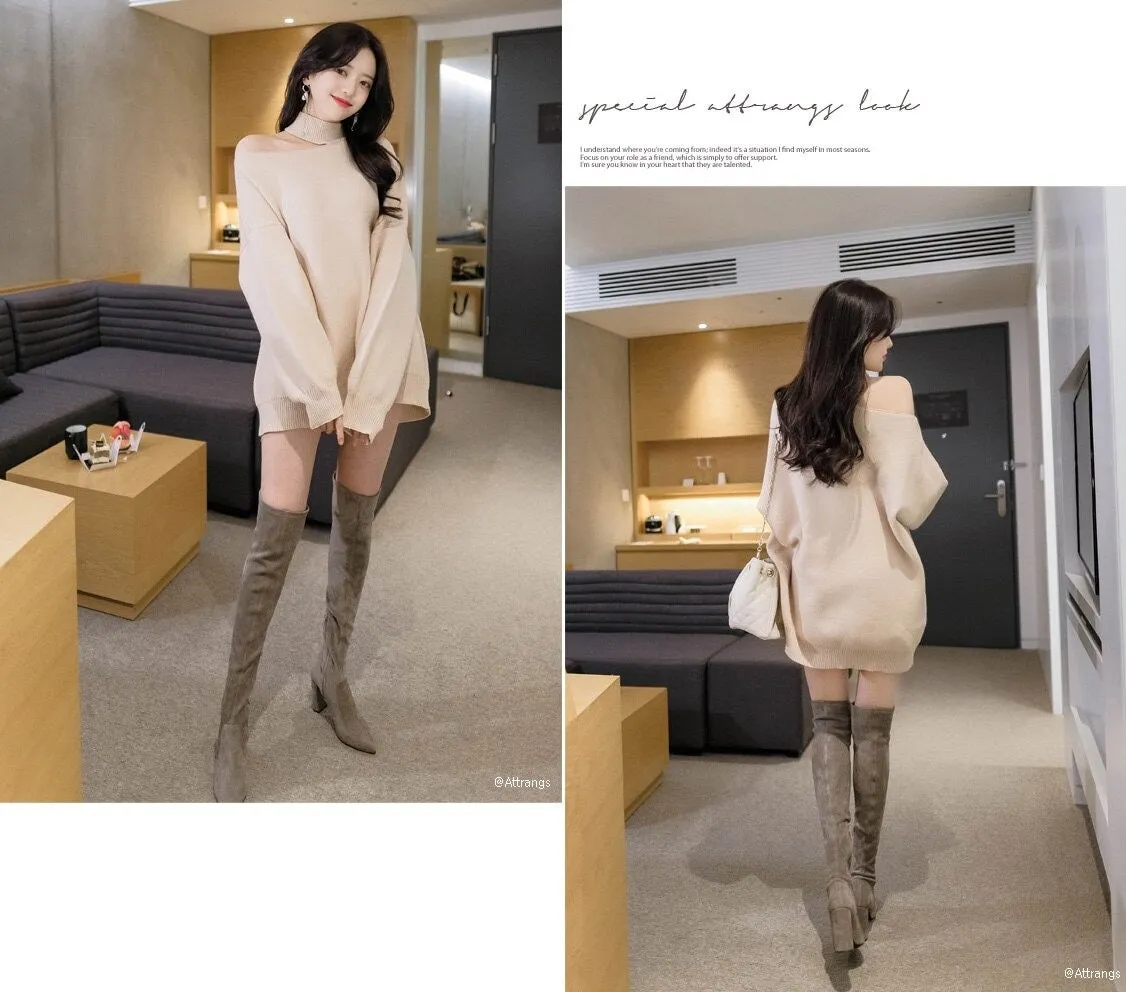 Winter Loose Autumn Elegant Knitted Warm Pullover Long Sleeve