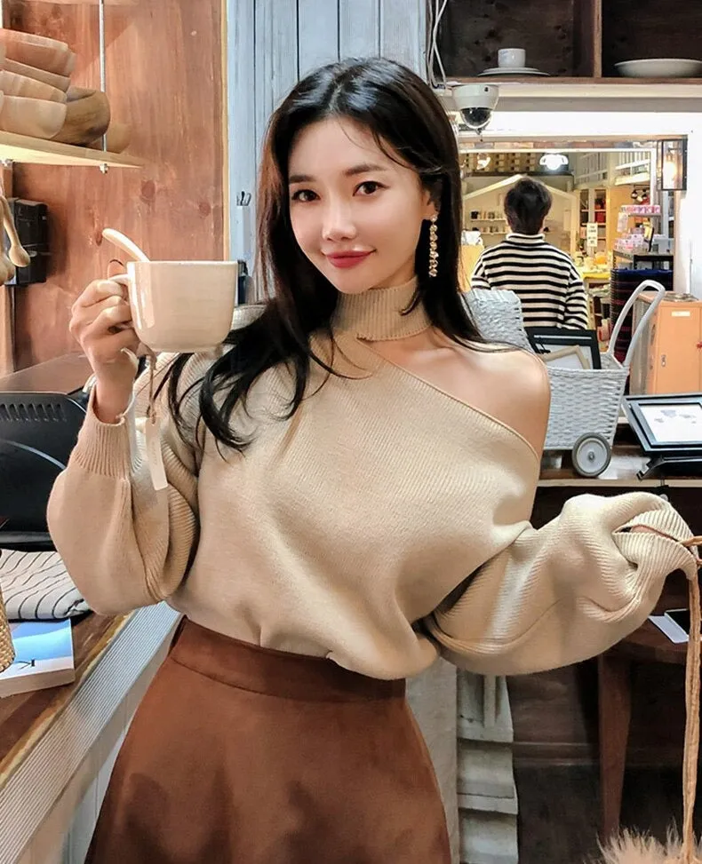 Winter Loose Autumn Elegant Knitted Warm Pullover Long Sleeve