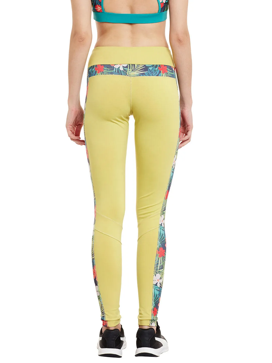 Women Yellow Solid Legging